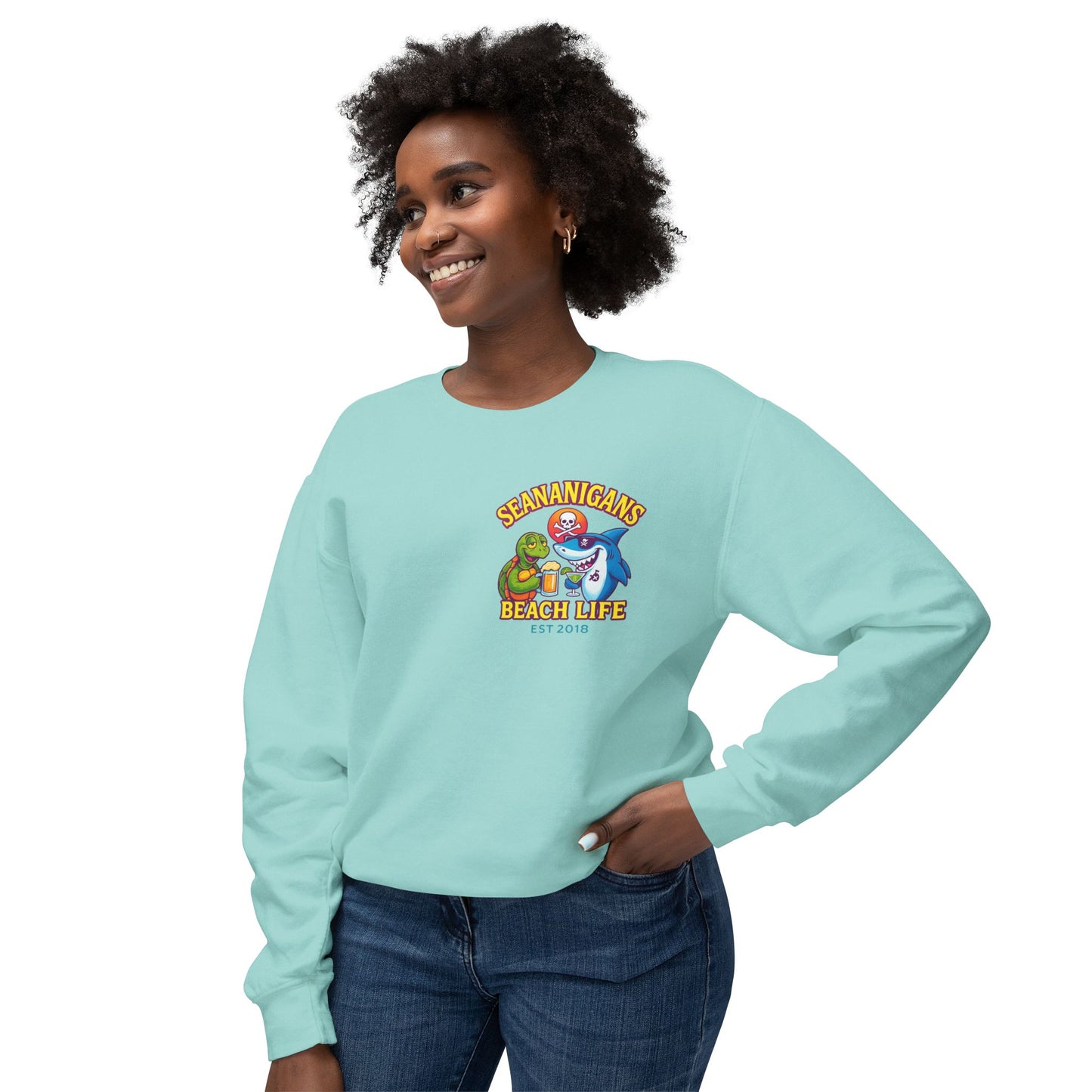 Cozy Unisex Crewneck Sweatshirt for Beach Vibes, Ideal Gift for Ocean Lovers, Fun Travel Attire, Summer Parties