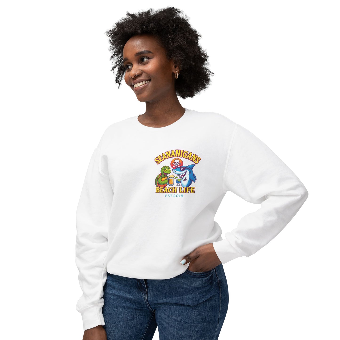Cozy Unisex Crewneck Sweatshirt for Beach Vibes, Ideal Gift for Ocean Lovers, Fun Travel Attire, Summer Parties