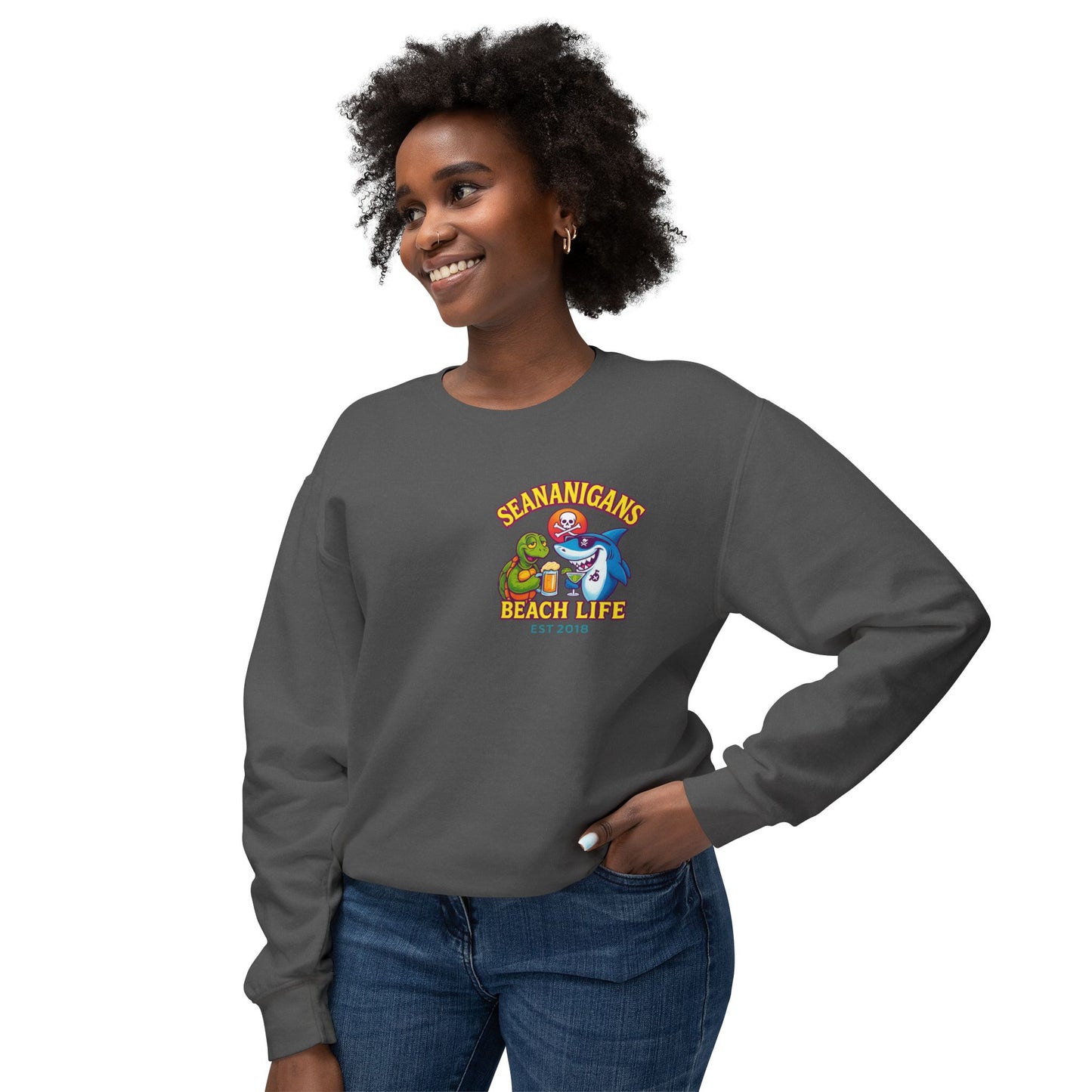 Cozy Unisex Crewneck Sweatshirt for Beach Vibes, Ideal Gift for Ocean Lovers, Fun Travel Attire, Summer Parties