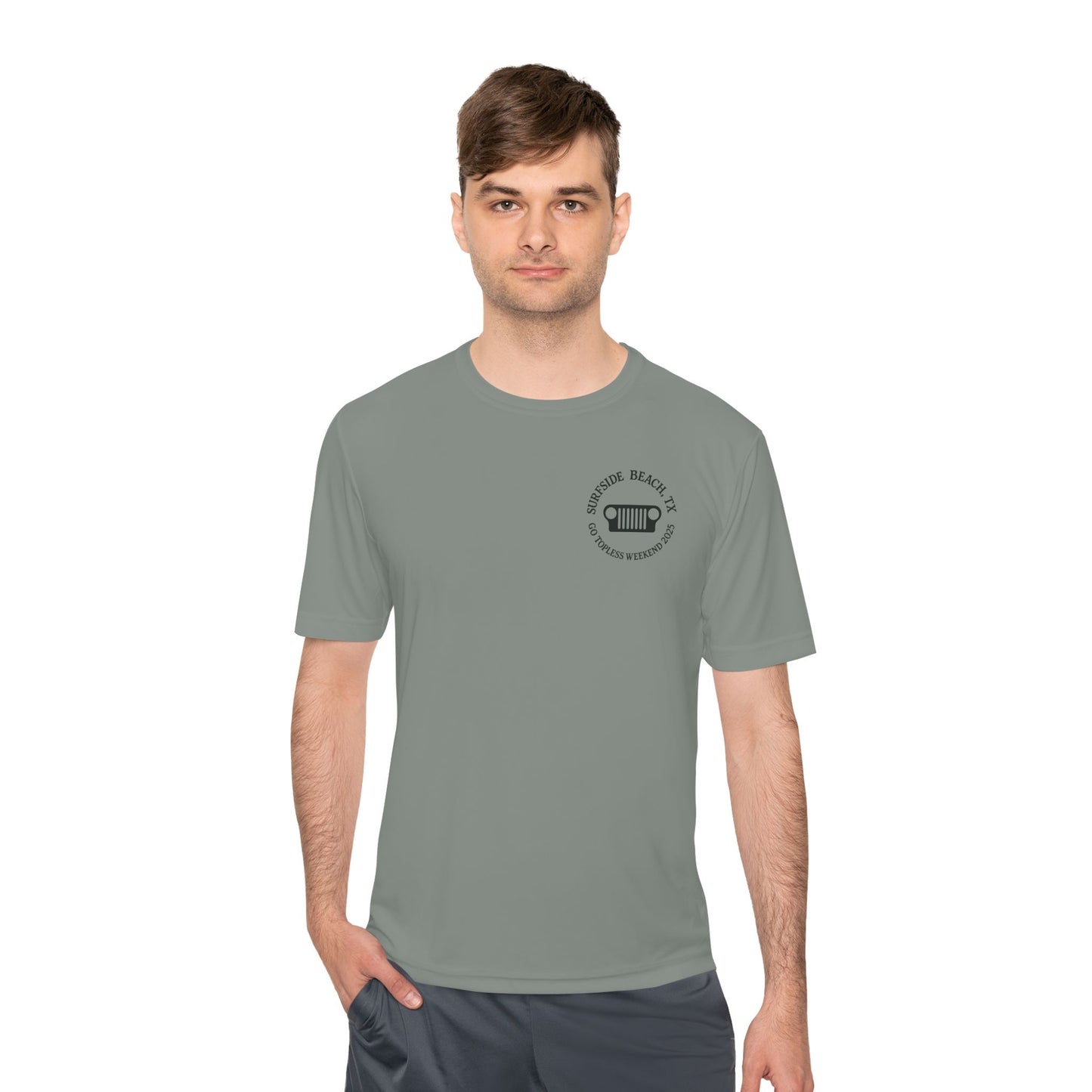 Unisex Moisture Wicking Tee - "Let's Get Dirty and Go Topless!" Adventure Shirt