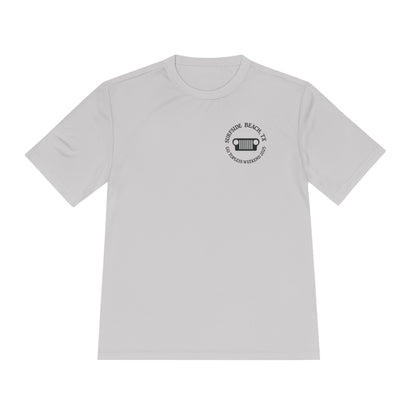 Unisex Moisture Wicking Tee - "Let's Get Dirty and Go Topless!" Adventure Shirt