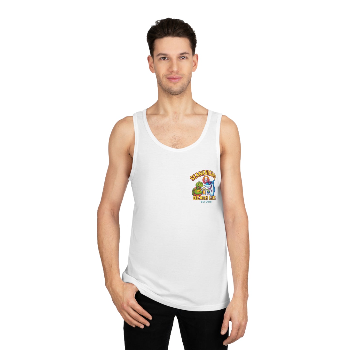 Beach Life Shenanigans Tank Top | Unisex Summer Apparel, Vacation Gear, Funny Beach Wear, Gift for Beach Lovers, Tank Top for Parties
