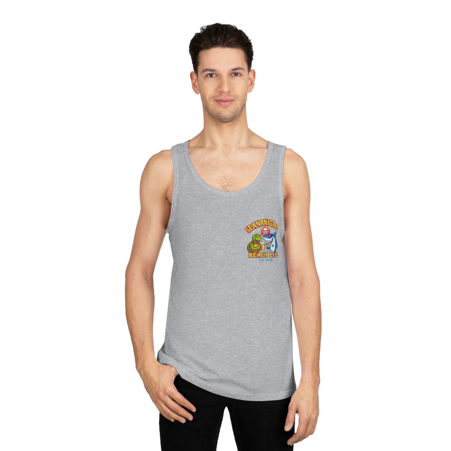 Beach Life Shenanigans Tank Top | Unisex Summer Apparel, Vacation Gear, Funny Beach Wear, Gift for Beach Lovers, Tank Top for Parties