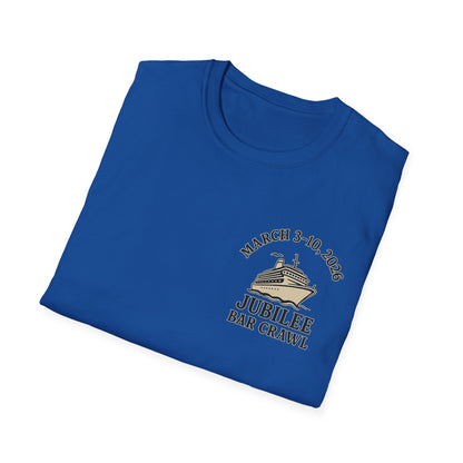 Cruise Ship Bar Crawl T-Shirt, Fun Party Tee, Gifts for Travelers, Vacation Apparel, Cruise-Themed Clothing, March Jubilee 2023