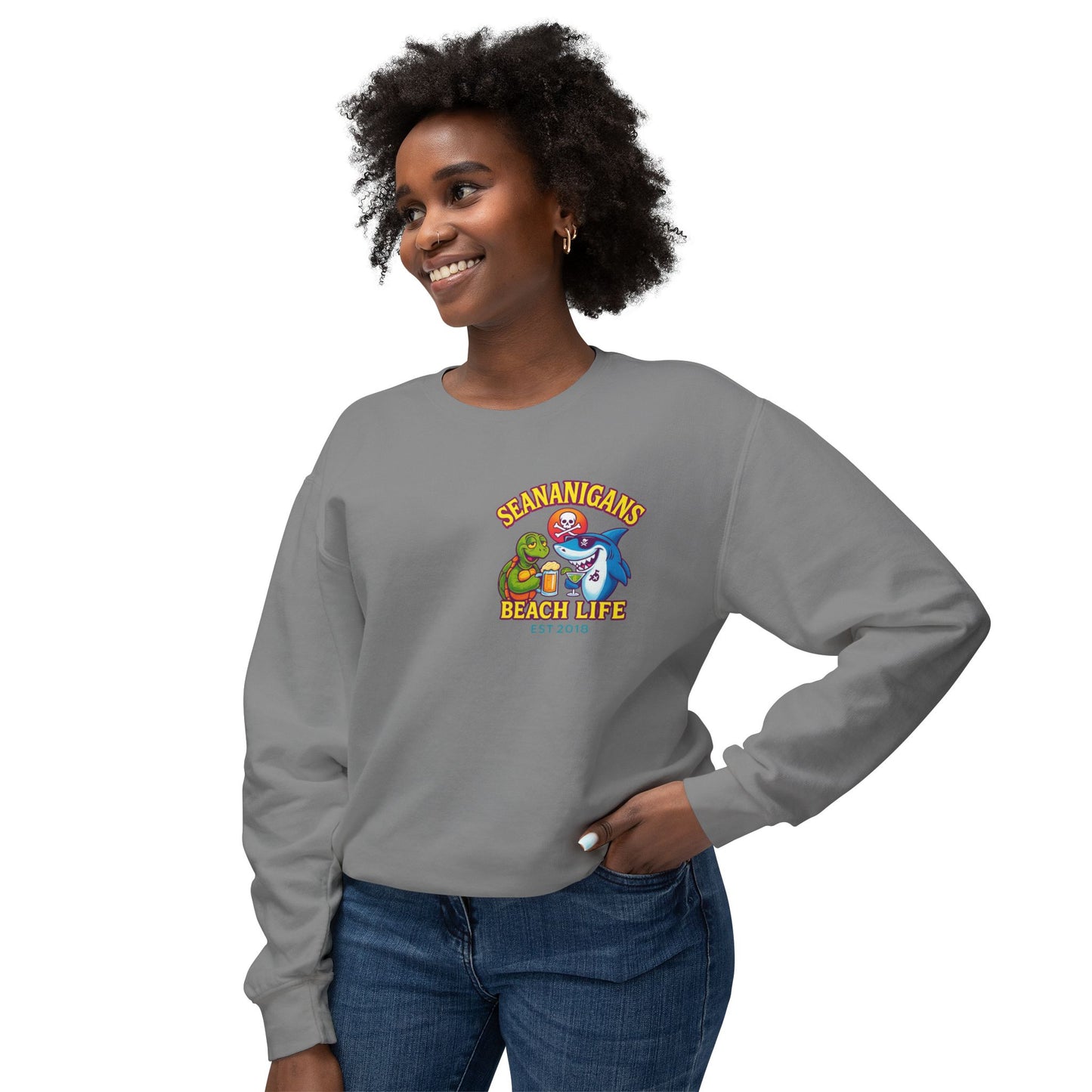 Cozy Unisex Crewneck Sweatshirt for Beach Vibes, Ideal Gift for Ocean Lovers, Fun Travel Attire, Summer Parties
