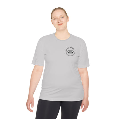 Unisex Moisture Wicking Tee - "Let's Get Dirty and Go Topless!" Adventure Shirt