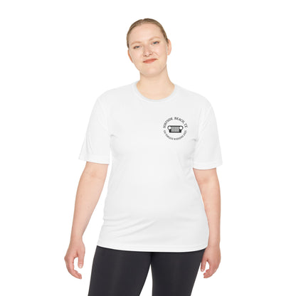Unisex Moisture Wicking Tee - "Let's Get Dirty and Go Topless!" Adventure Shirt