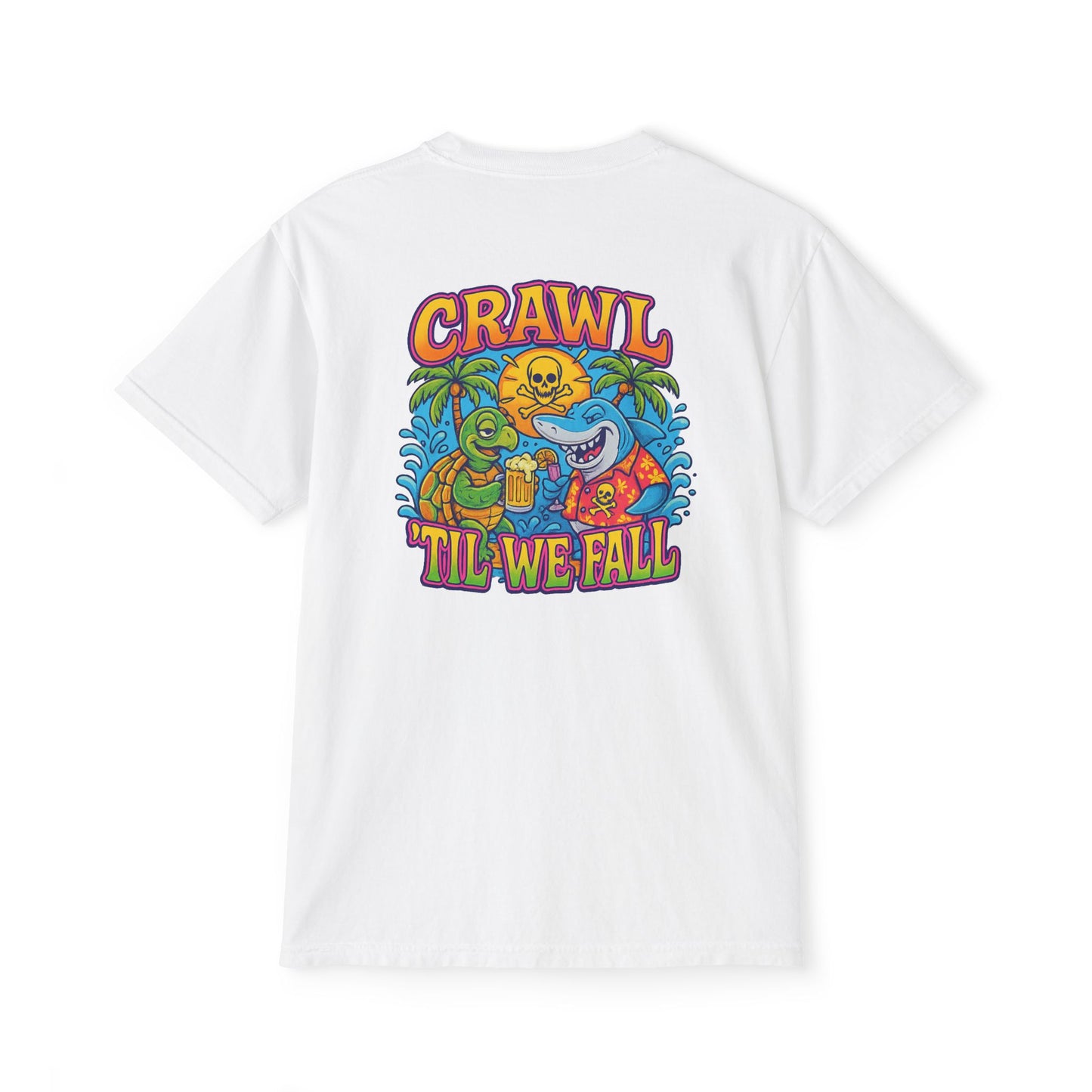 Garment-Dyed T-Shirt with Fun Graphic, Casual Tee for Summer Vibes, Perfect for Parties and Beach Days, Unisex Apparel