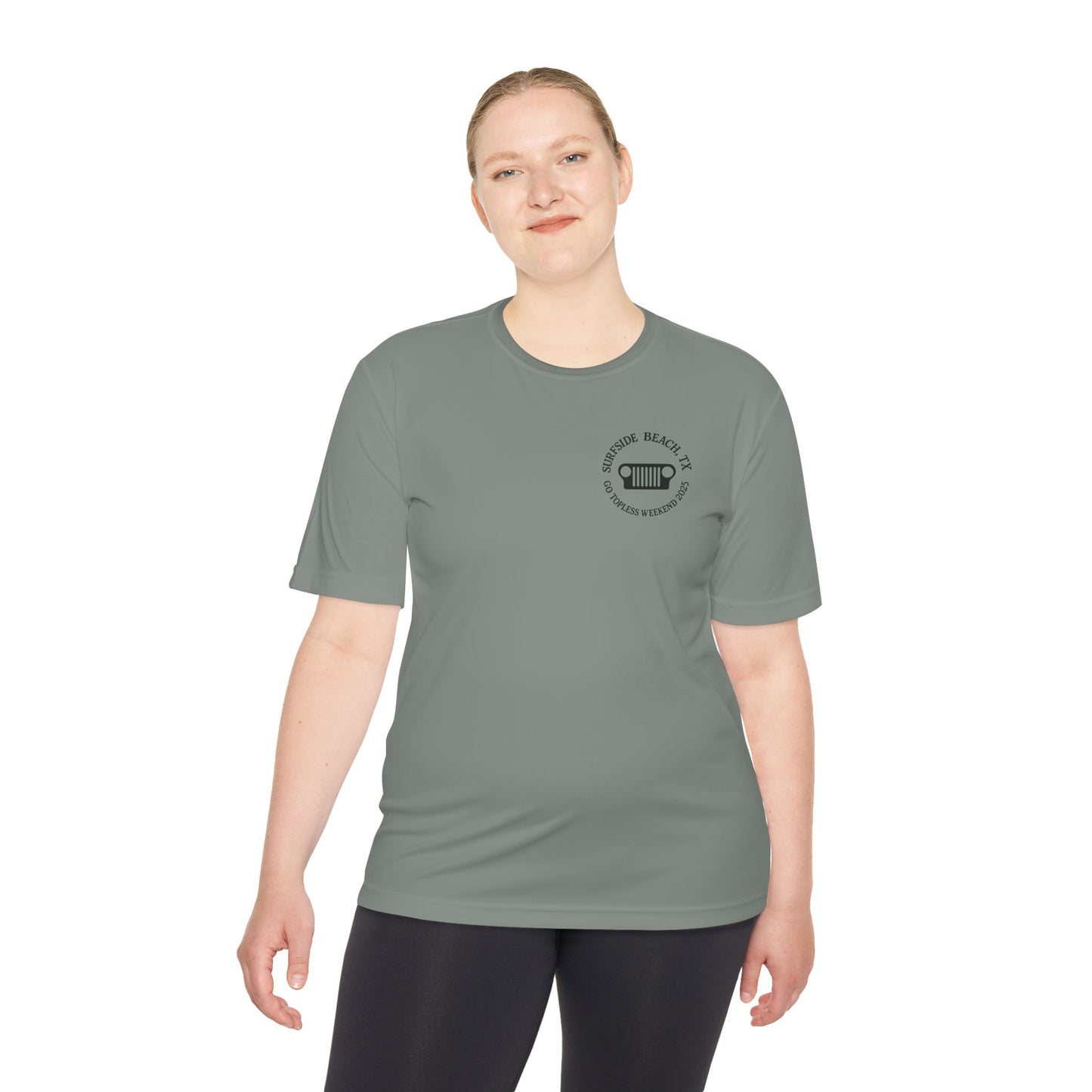 Unisex Moisture Wicking Tee - "Let's Get Dirty and Go Topless!" Adventure Shirt