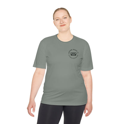 Unisex Moisture Wicking Tee - "Let's Get Dirty and Go Topless!" Adventure Shirt